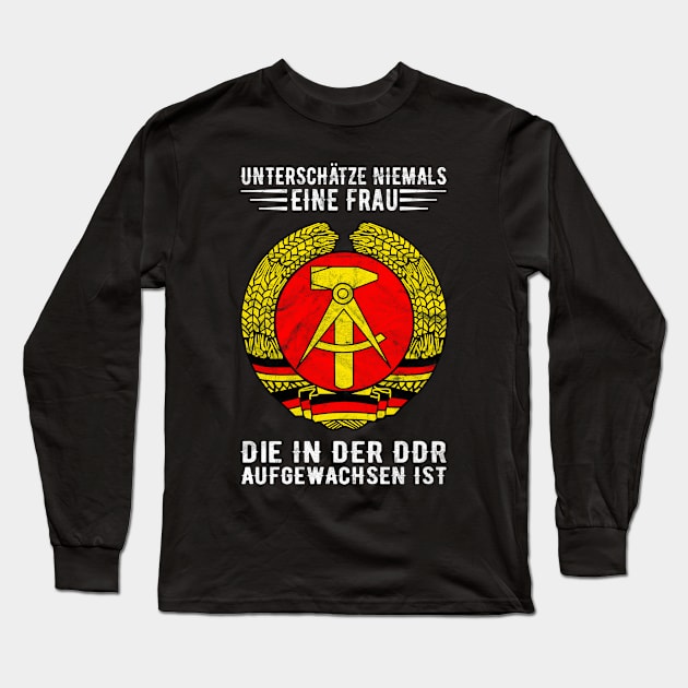 DDR Frau aus dem Osten Ostdeutschland Ossi Ostalgie Long Sleeve T-Shirt by auviba-design